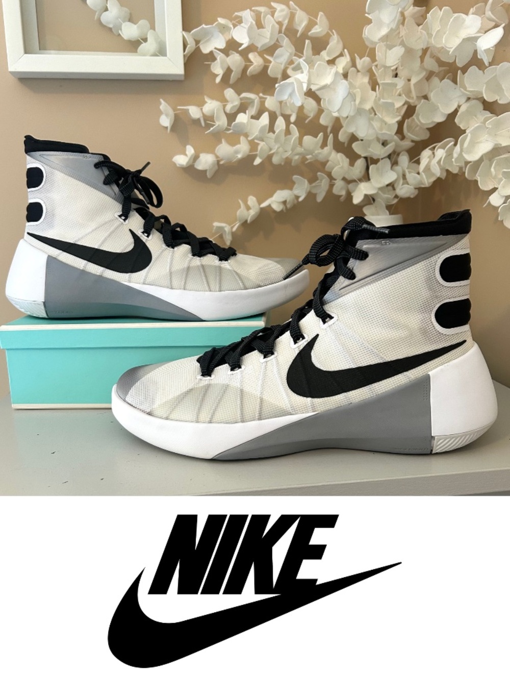 Nike Hyperdunk 2015 749561 Basketball Shoes White/Grey Size 9.5
